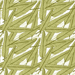 Leaves seamless pattern illustration, vector background