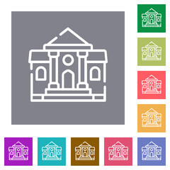 Naklejka premium Castle outline square flat icons