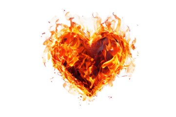 heart of fire transparent background