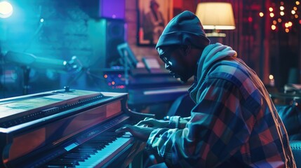 Rapper and Hip-Hop Songwriters Creating Music with Piano Composition