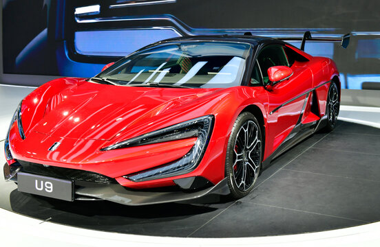 Thailand-March 27,2024: The Yangwang U9 is a battery electric sport car manufactured by BYD auto at 45 Bangkok International Motor Show
