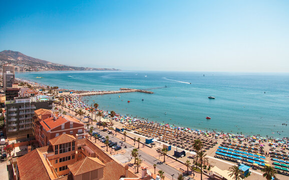 Fuengirola beachfront in summer - Powered by Adobe