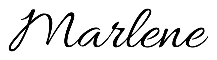 Marlene - black color - name written - ideal for websites,, presentations, greetings, banners, cards,, t-shirt, sweatshirt, prints, cricut, silhouette, sublimation