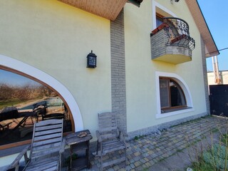 
Modern, house in Art Nouveau style with a balcony.
