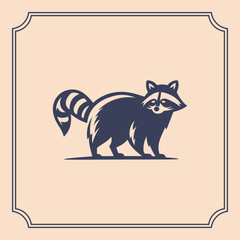 racoon silhouette logo style illustration © immortality