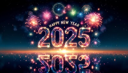 Happy New Year, 2025 - obrazy, fototapety, plakaty