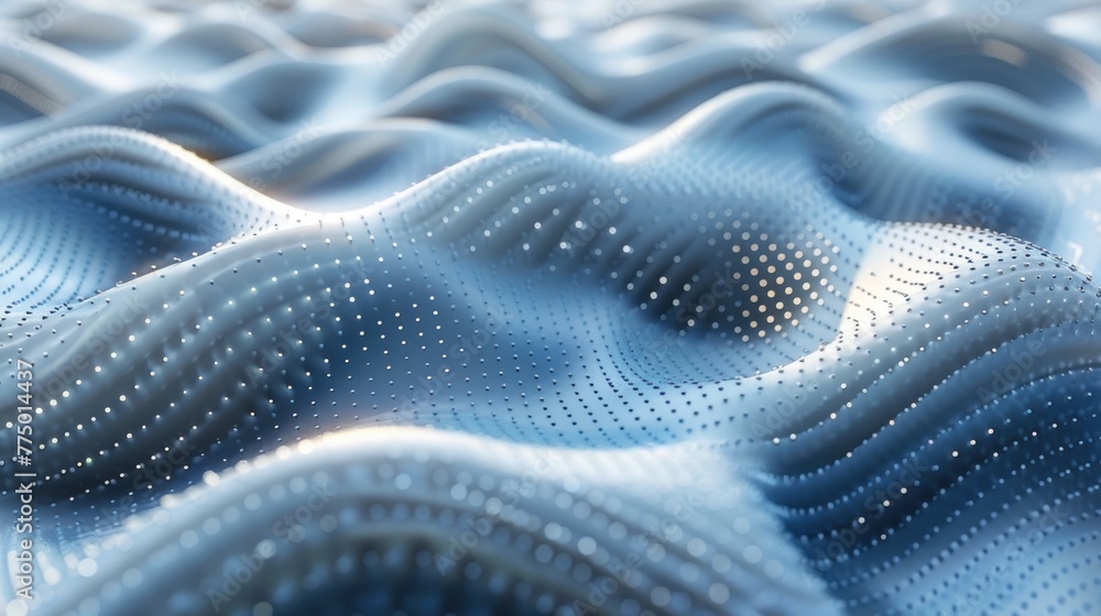 Poster dot white gray wave light technology texture background. abstract big data digital concept. 3d rende