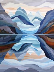 Glacier Retreat,Abstract expressionist paintings - obrazy, fototapety, plakaty