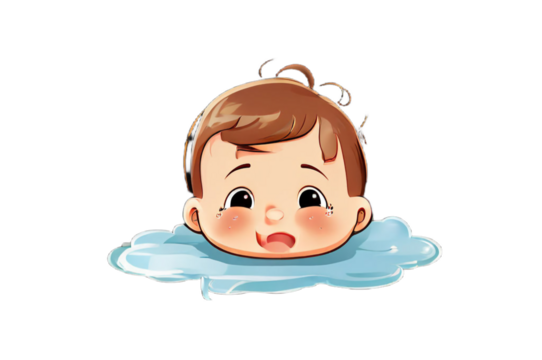 baby in bath transparent background