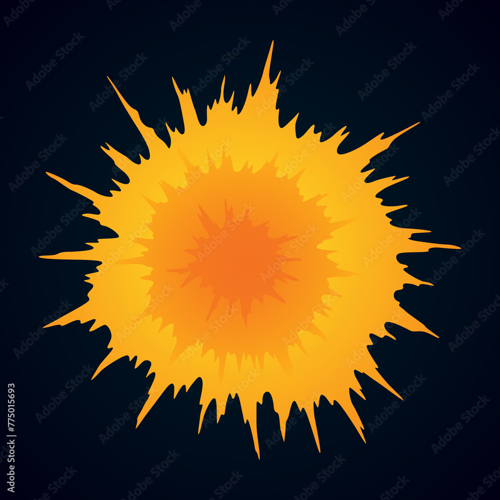 Poster explosion animation. animation for game of the explosion effect. cartoon animation for game. explodi