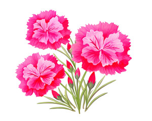 Dianthus flowers remove background , flowers, watercolor, isolated white background