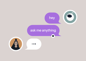 Digital Banter, An Interaction With a Virtual Assistant, A casual conversation initiates with a friendly AI prompt