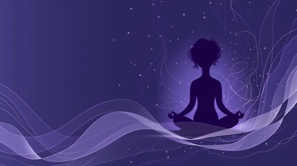 Child in Lotus Position with Indigo Aura Illustration