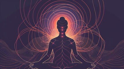 Abstract Energy Healing Human Form Illustration