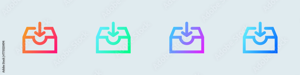 Poster direct message line icon in gradient colors. inbox signs vector illustration.