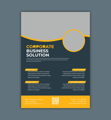 Corporate business flyer template design set with blue, orange, red and yellow color. marketing, business proposal, promotion, advertise, publication, cover page. new digital marketing flyer