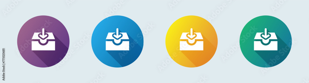 Poster direct message solid icon in flat design style. inbox signs vector illustration.