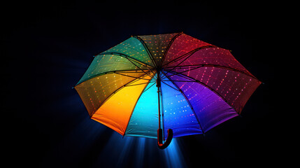 Studio Shot of Classic rainbow color Umbrella in studio