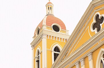 Low-angle shot of the Our Lady of the Assumption Cathedral in Granada, Nicaragua © Wirestock
