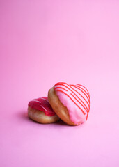 Doughnut filled in the shape of a heart