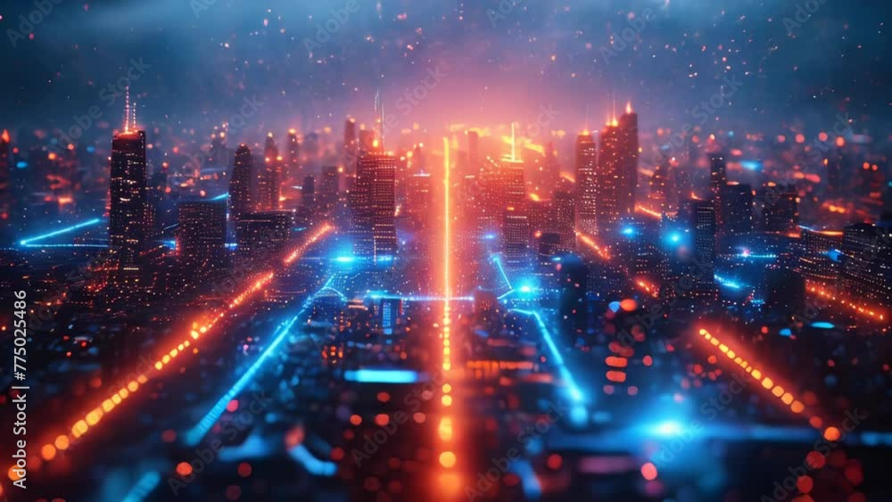Aufkleber abstract futiristiv city on a microcircuit background. electronic circuit board and a big data digit