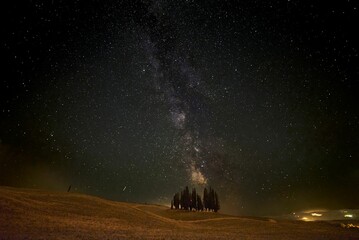 Beautiful night landscape with the Milky Way