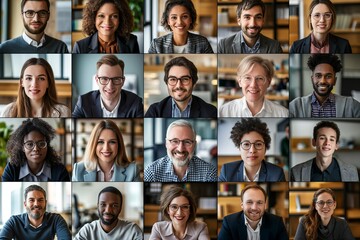 A picture of several pals chatting during a video chat