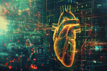 This image represents the heartbeat of technology. - obrazy, fototapety, plakaty