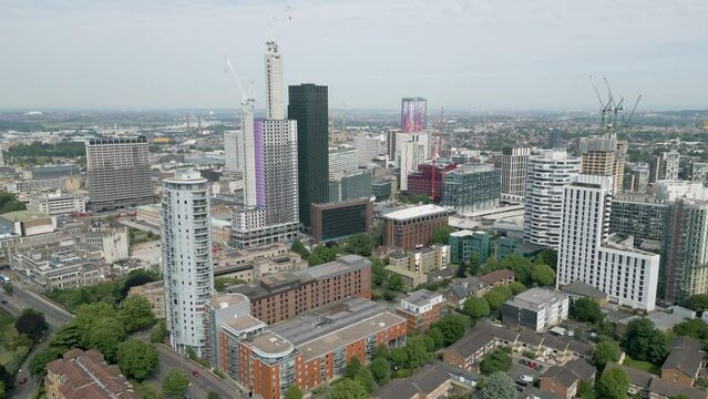 Aerial view of the building of London city, England, UK.