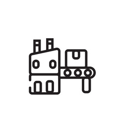 Factory Industry Marketing Line Icon