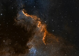 Breathtaking view of Cygnus Wall star formation - astronomical wallpaper
