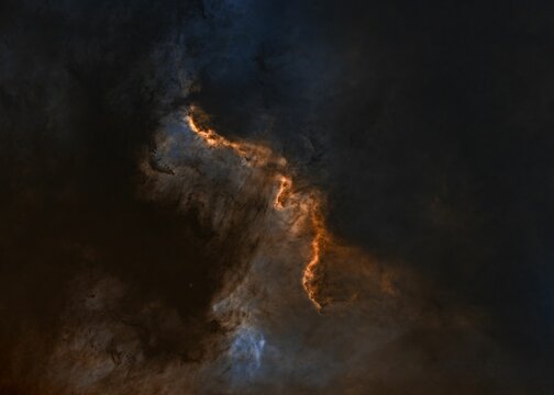 Breathtaking view of starless Cygnus Wall nebula - astronomical wallpaper