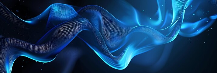 Obraz premium blue wallpaper shimmering elegant light, aspect raito 3:1