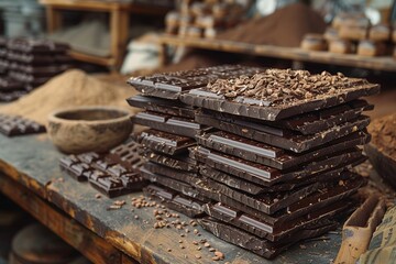 Rustic Chocolate Factory Workshop Amidst Sweet Aroma