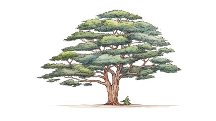 Cedar Tree remove background tree, watercolor, isolated white background - obrazy, fototapety, plakaty
