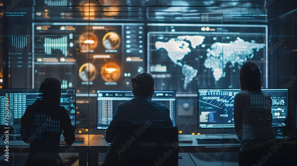 Poster collaborative digital workspace empowering team synergy and real-time data analysis