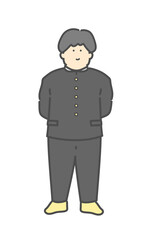 男子学生の全身イラスト