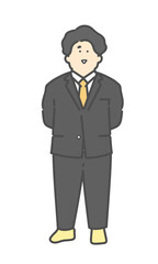 スーツを着用した男性の全身イラスト