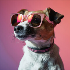 Dog wearing Sunglasses