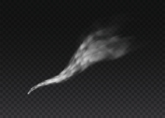 Plane smoke rocket stream effect airplane jet cloud flight speed burst. Aircraft smoke isolated on transparent background. Realistic airplane condensation trails. Vector illustration