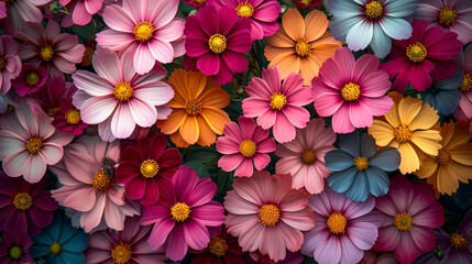 Blossoming cosmos flowers - 775034026