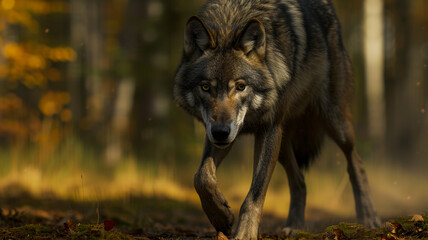 Timber wolf staring at camera - 775034241