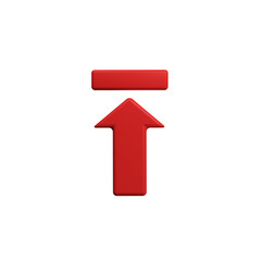 3D Arrow upload data simple icon