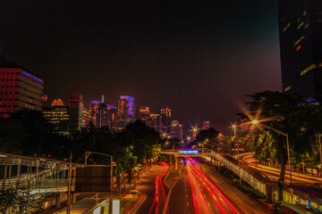Jakarta night city scape Indonesia photo background