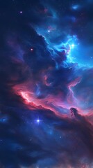 Captivating Cosmic Grandeur Avant Garde Starry Deep Space Nebula in Vivid Colors