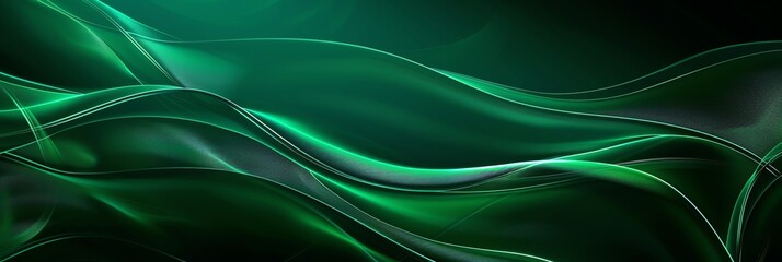 Obraz premium green wallpaper shimmering elegant light, aspect ratio 3:1