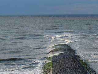 View of a rocky beach.