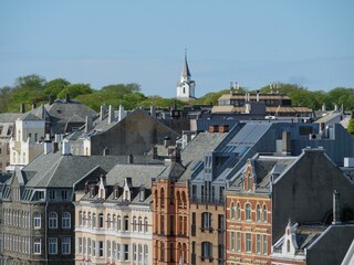 Obraz premium Buildings near the Haugesund harbor in Norway