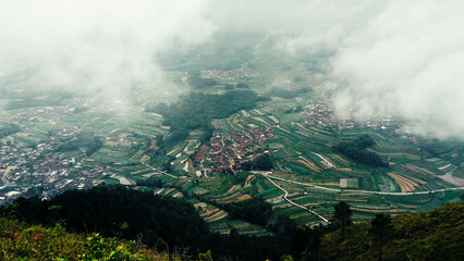 aerial view from mountain background