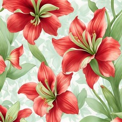 Mesmerizing Amaryllis Arrangement: Floral Fantasy Background